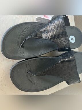 FitFlop sparkly shimmer sandals sz 9 NWT